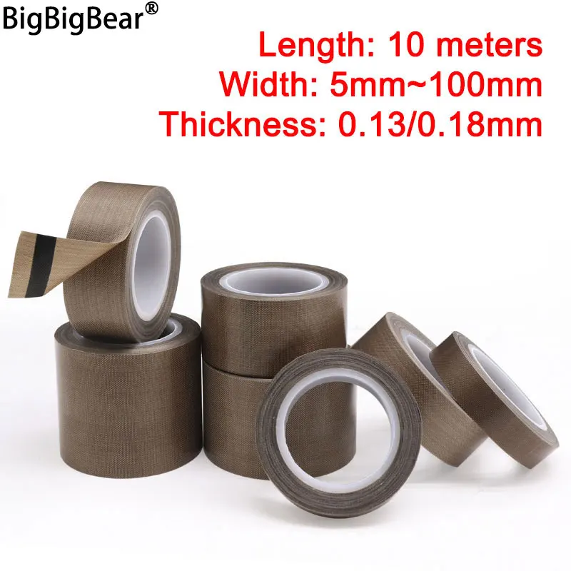 10M/Roll Teflon Tape High Temperature Tape Flame Retardant Insulating For Heat Sealing Packaging I.1137221726