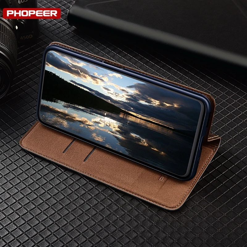 Genuine Leather Flip Wallet Phone Case Cover