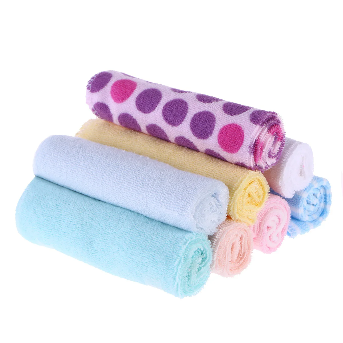 

8pcs Cotton Baby Face Washers Hand Towels Washing Bath Shower Wipe Nursing Towel (Random Color)