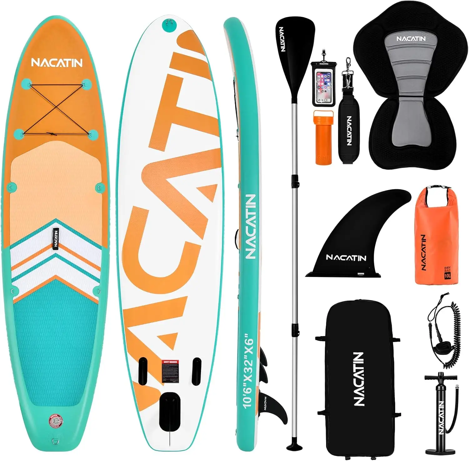 Inflatable Stand Up Paddle Board with Kayak Seat,10'6"Upgrade Version Blow Up Paddle Boards for Adults with Premium SUP