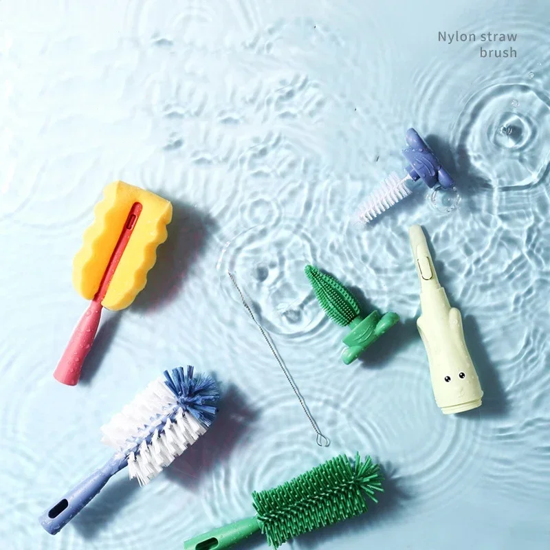Set di spazzole per bottiglie per ciuccio 3 In1 manico lungo spazzola per tazze multifunzionale per la casa testina per la pulizia accessori per la pulizia della cucina