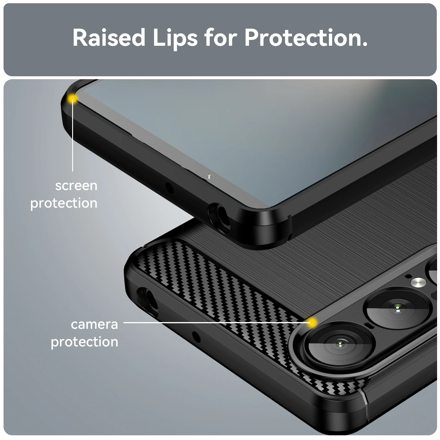 Durable Soft Silicone Carbon Fiber Phone Case Cover