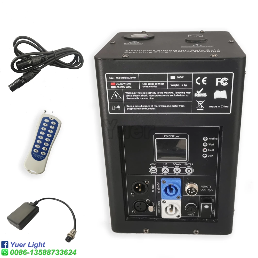 2Pcs/Lot cold sparks machine with Flight Case 600w Cold Firework Machine DMX Remote Control Sparking Spark Machine For  Wedding