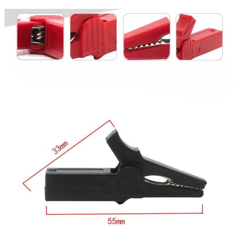 2PC Insulated Crocodile Clips Electrical Battery Connectors 5A Mini Alligator Test Clips For Stereo Application Power Terminal