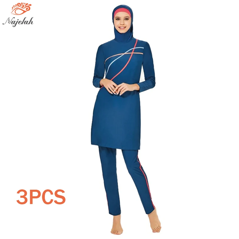 Muslim Swimwear Modest Swimsuit Women Hijab Swimming Suit Islamic Cover Ups Burkini Hijabs For Woman  Long Sleeve Swim Bathing