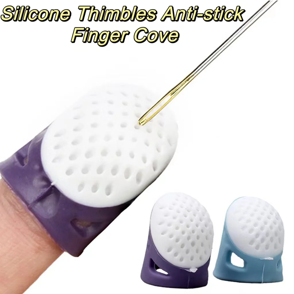 DIY Silicone Thimbles Antistick Finger Cover Household Sewing Finger