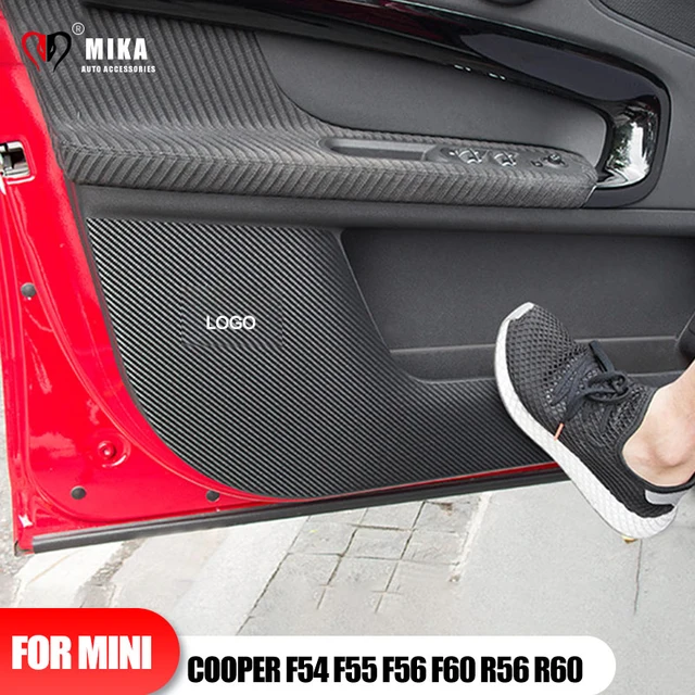 Car Door Anti Protector Kick Pad Stickers Carbon Fiber For Mini Cooper F54 F55 F56 F60 R56 R60 Interior Auto Part Accessories