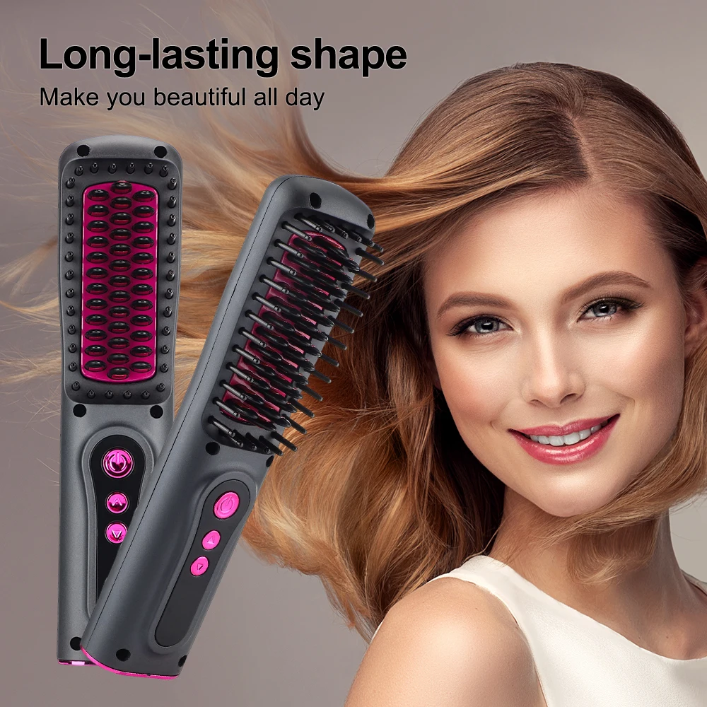 Heating Straightening Comb Hair Straightener Brush Men Quick Beard Straightener Brush Beard Comb Styling Iron Smoothing Comb