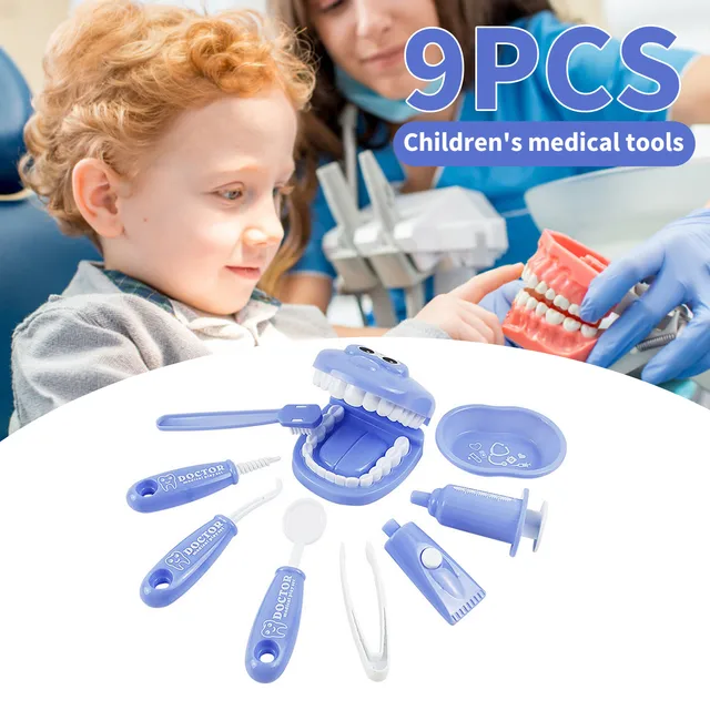 Doctors Set Kids Pretend Play Dentist Check Teeth Model Set Medical Kit Educational Role Play Simulation Learning Toy 6