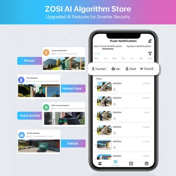 ZOSI 5MP IP Camera Outdoor PoE Security Camera Two Way Audio HDR Color Night Vision Home CCTV  Video Surveillance Camera 3