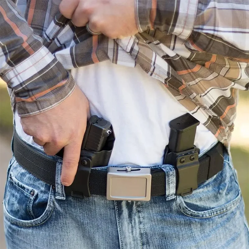IWB OWB 9mm.40 universal Belt Clip Single Double Stack Magazine Pouch Holster Mag Carrier Holder for Pistol gun