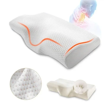 1 pz Memory Foam Letto Cuscino Ortopedico Protezione del Collo Cuscino Memory a Rimbalzo Lento a Forma di Farfalla Salute Collo Cervicale 1