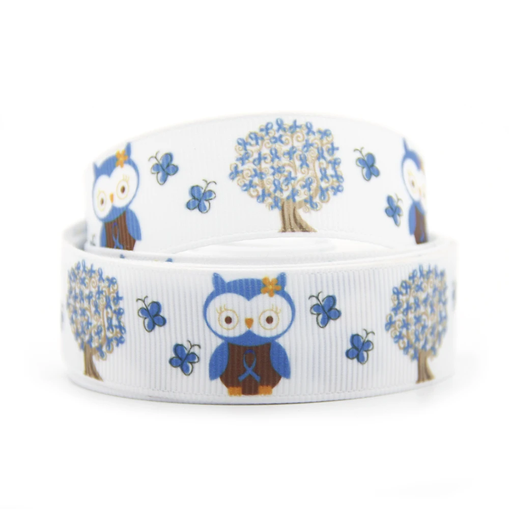 5 Yards Multi Size Owl Animal Printed Grosgrain Ribbon For Gift Wrapping DIY Hair Bows Wedding Party Accessories,5Yc12394