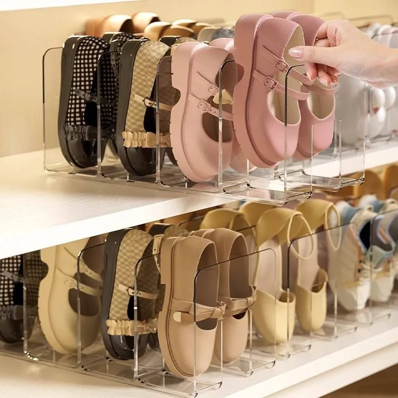 1 قطعة منظم أحذية الأطفال الأكريليك 4-مقصورة رف الأحذية الشفاف رف تخزين أحذية الطفل لأنواع الغرف المختلفة