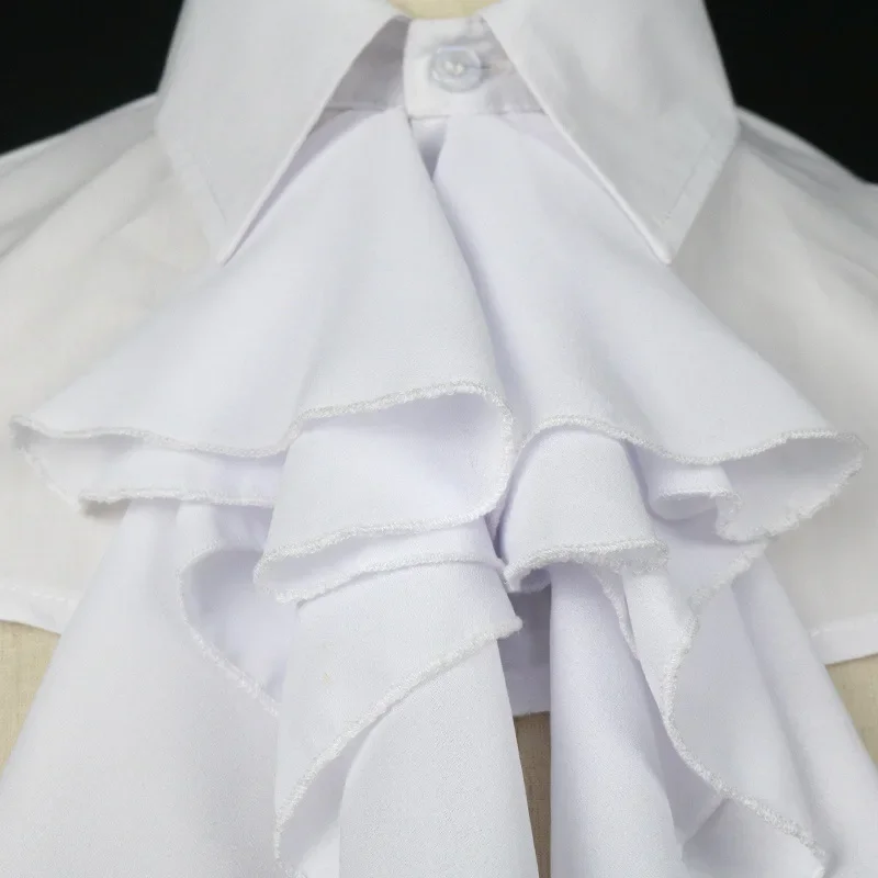 Detachable Fake Collar Ruffled Lace Jabot Vintage Victorian Cosplay Choker Clubwear Steampunk
