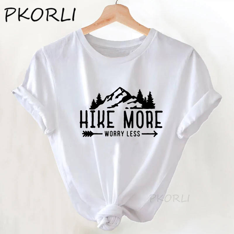 Hiking Shirt Hike More Worry Less Ladies' V-neck T-shirt Adventure