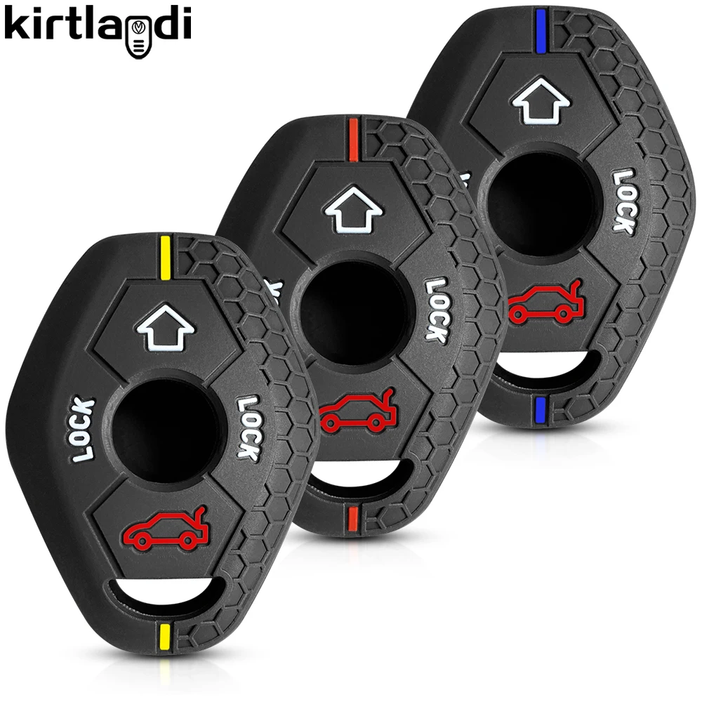 OTMIK Silicone pour Clé de Voiture pour BMW X3 X5 Z3 Z4 3 5 7 Series E38 E39 E46 E83 M5 325i Key Shell Accessories