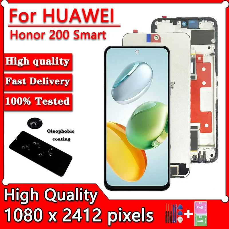 Kit Schermo LCD Con Cornice Per Honor 200 Smart ALT-NX1, Con Strumenti E Vetro Temperato - 2