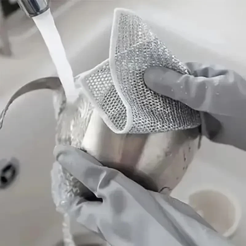 Steel Wire Cleaning Cloth Microfiber Mesh Dishrag Kitchen Towel