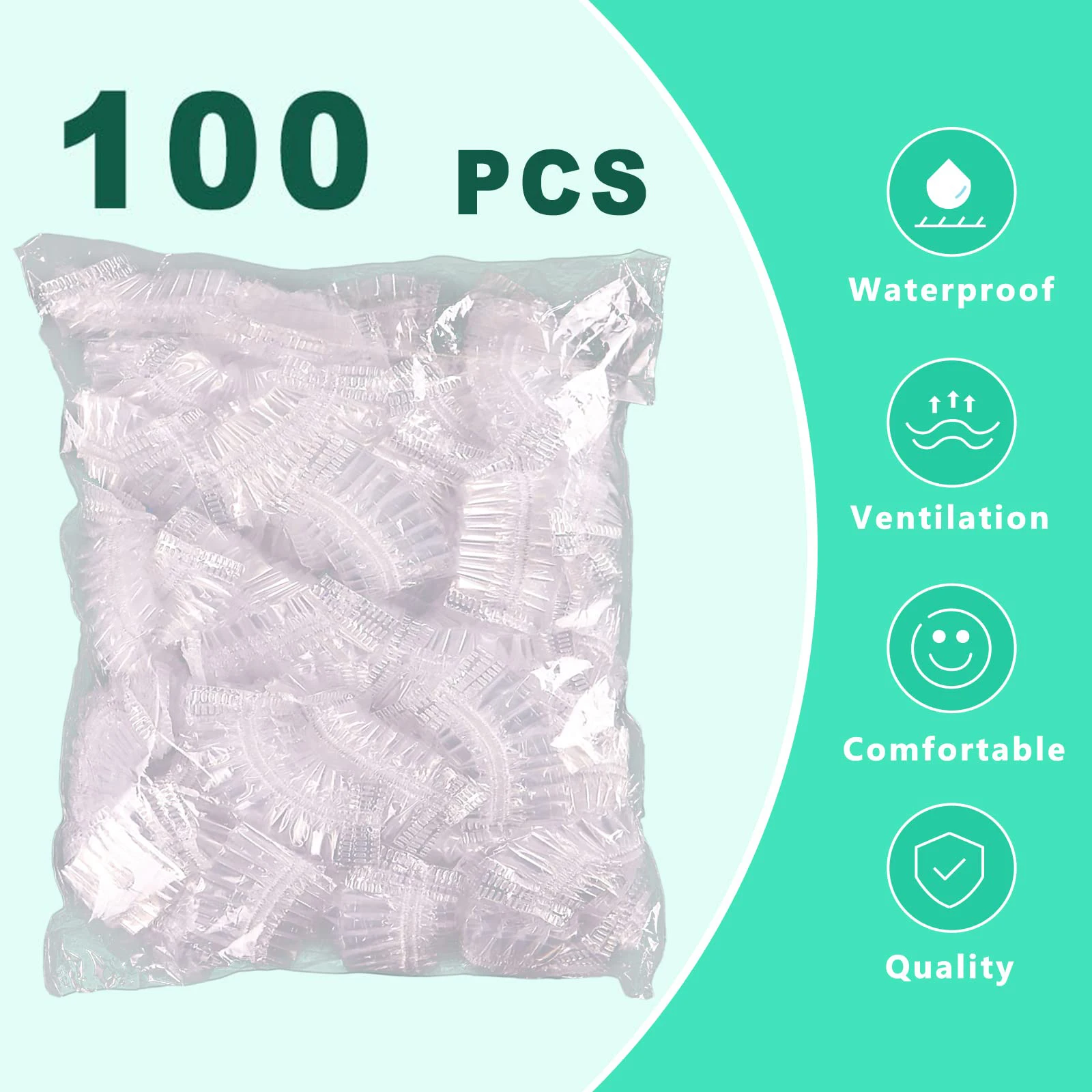Disposable Ear Covers For Shower, Waterproof Plastic Ear Shower Caps, Ear Protectors for Hair Dye, Hair Dryer, Bathing 6