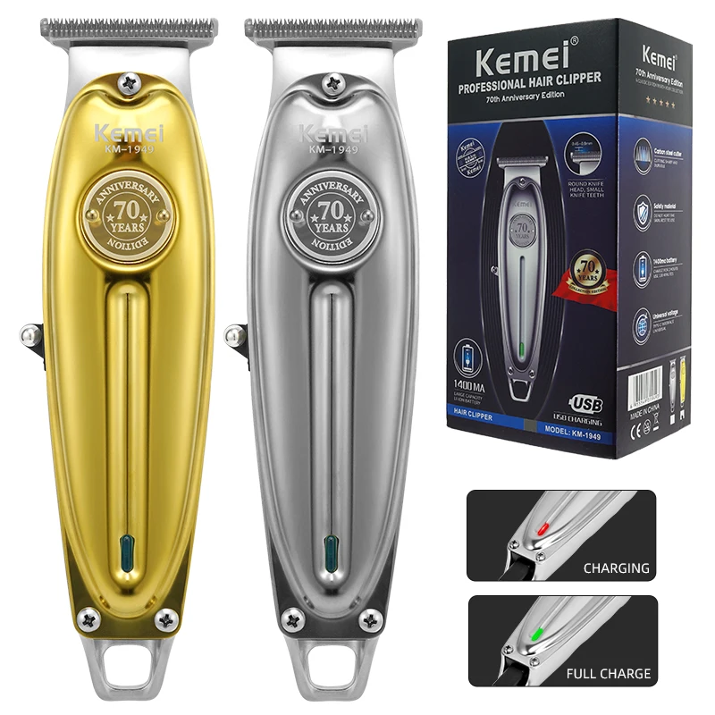 

Kemei 1949 Elektrische Kapper Full Metal Professionele Tondeuse Voor Mannen Baard Tondeuse Afwerking Haar Snijmachine