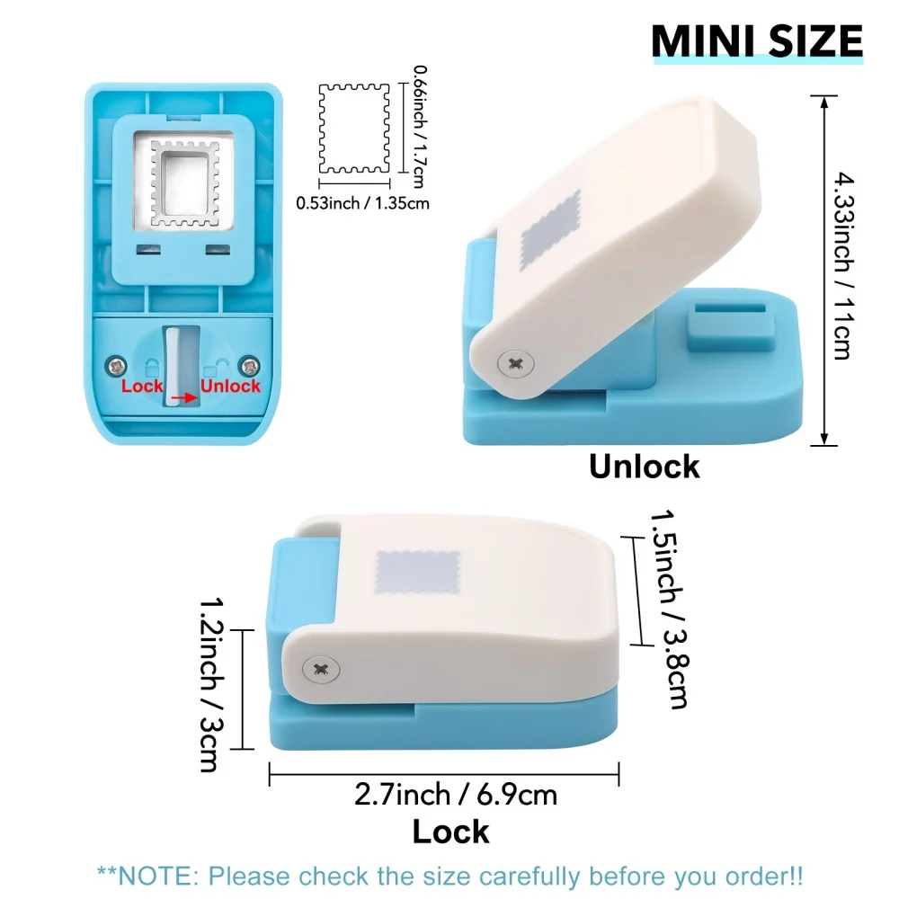 2026 새로운 미니 스탬프 모양 펀치 휴대용 우표 용지 펀처 엠보싱 기계 DIY 수제 엠보서 공예 스탬프 테두리