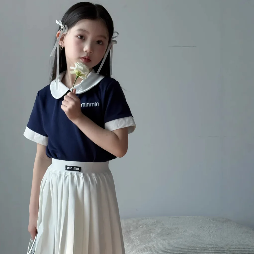 Girls Preppy Peter Pan Collar Outfit Set 2