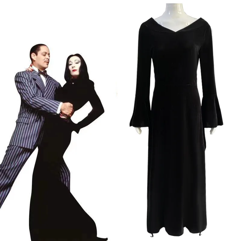 

Wednesday Women Addams Cosplay Family Wig Morticia Addams Wigs Black Long Straight Middle Part Synthetic Hair Pelucas Costume