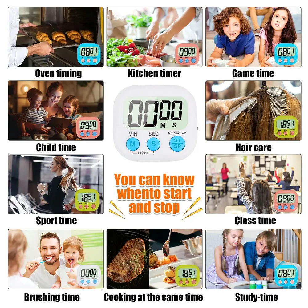 Magnetic LCD Digital Kitchen Countdown Timer Alarm with Stand Kitchen timer