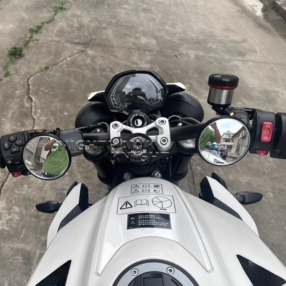 스트리트 트리플 RS S R 765 765RS MOTO 2 CNC 알루미늄 사각지대 미러 광각 볼록 거울 오토바이 핸들바 미러