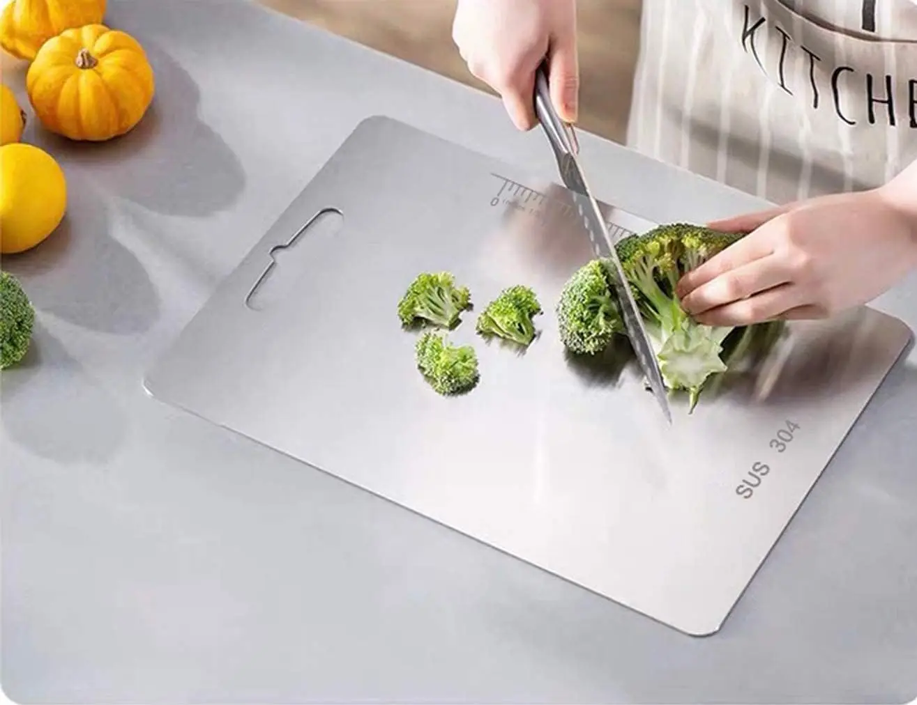 Extra Large Cutting Board 304 Stainless Steel，Chopping Board for Meat Vegetable Fruit Fish Cheese