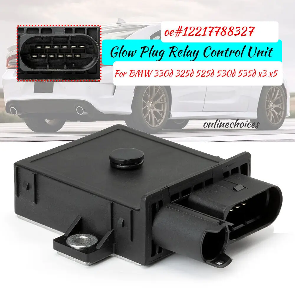 

12V Glow Plug System Control Relay 12217801201 For BMW E46 E60 E63 E90 X3 X5 X6 2.5-3.0L 7801201 7788327 12217788327