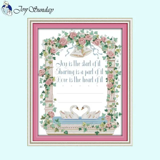 Never Apart DIY Floral Patterns Cross Stitch Embroidery Kits: Add Creativity to Your Home Decor