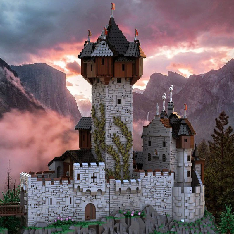 Moc Retro Architecture In Carinthia Burg Falkestein Church Castello Medievale Building Blocks Set Alps Austriaci European Town Toys