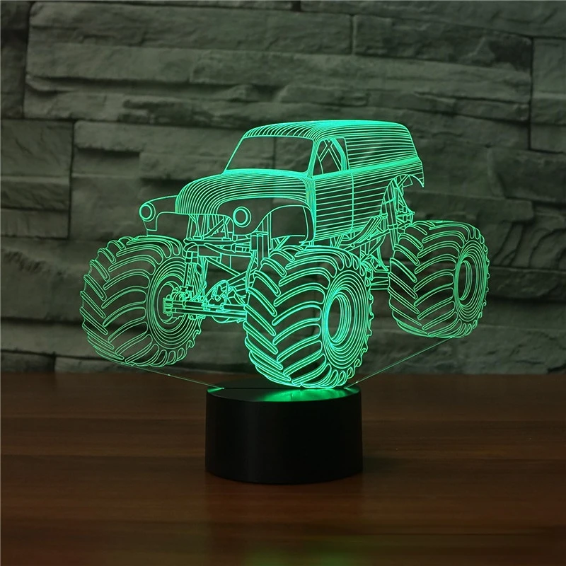 다채로운 터치 LED 야간 조명 3D 스테레오 비전, 책상, 작은 테이블 램프, 야간 조명, 선물, 어둠 속에서 빛나는
