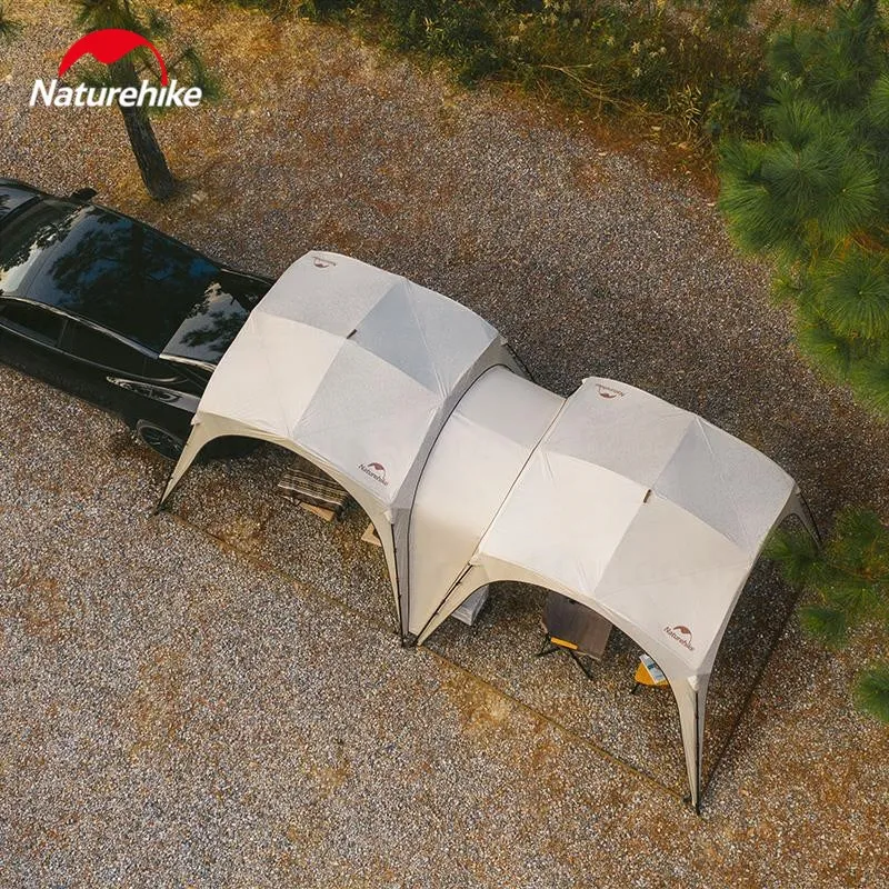Naturehike Awning 10㎡ camping Tarp Shelter Canopy Quickly open 4 Persons Large Shade Titanium Vinyl Black UPF50+ Waterproof