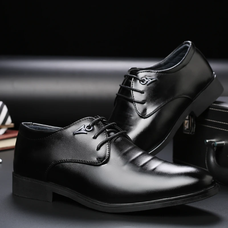 Leather Shoes for Men Luxury Formal Dress Male Plus Size Party Wedding Office Work Slip Business Casual Oxfords Loafers Fomer 5