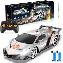 Voiture télécommandée RC pour enfants, voitures électriques, Sport, course, jouet, véhicule de loisirs, garçons, filles, adultes, lumières et contrôleur, cadeaux de noël 