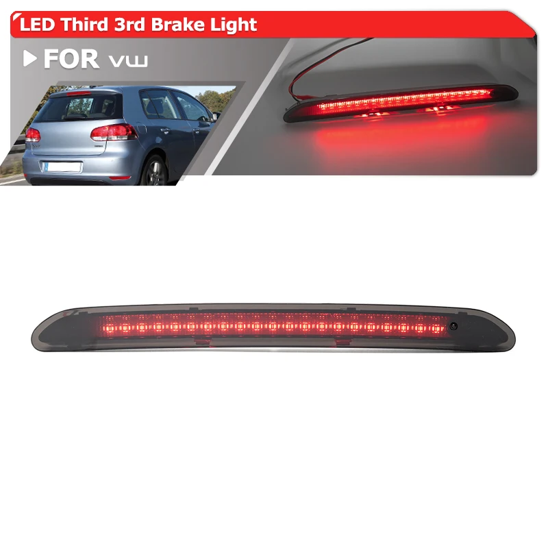 1X Led Fumé A Montaggio Alto Terza Terza Luce Stop Freno Per Vw Golf 6 Mk6 Golf 7 Mk7 Berlina Variante Polo 6R 6C Tiguan Ii Seat