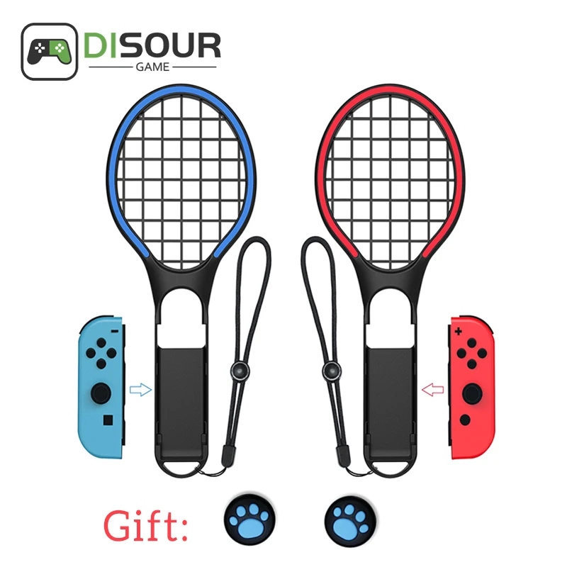 

DISOUR Tennis Racket For Nintendo Switch For Mario Tennis Aces Joy-Con Handle Holder Controller Grips Tennis Game Accessories