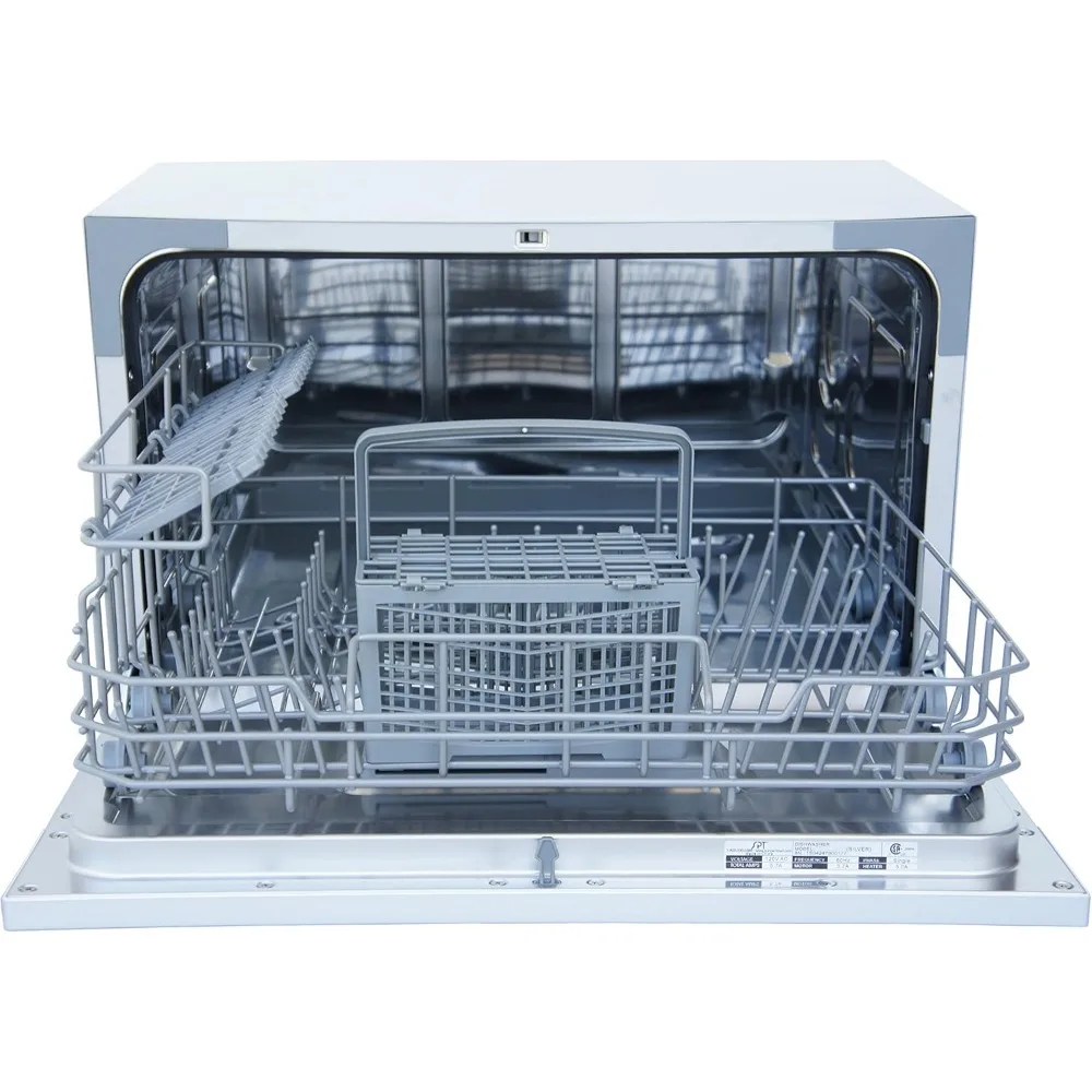Compact Countertop Dishwasher/Delay Start Energy Star Portable Dishwasher with Stainless Steel Interior and 6 Place Settings