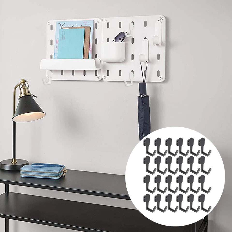 Peg Board Haken 4Inch, Peg Board Plank Haken Metalen Peg Board Display Haken Muur Haken Voor 14inch Paced Peg Board 60 Stuks