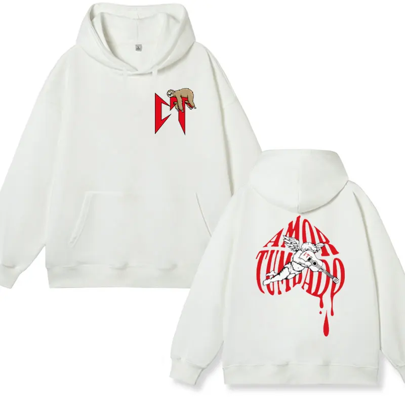 Singer Natanael Cano Amor Tumbado Sloth Print Hoodie Men Women's Fashion Pullover Sweatshirts Oversized Streetwear Hoodies Male
