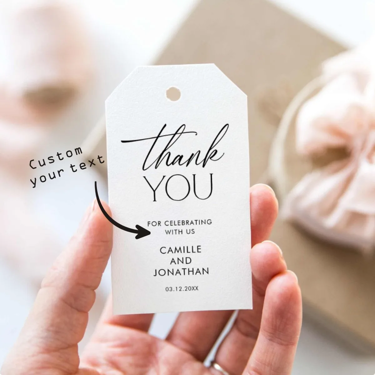 Custom Wedding Favor tags, Custom Personalized Thank you Gift Tags for Weddings, Birthday, Bridal Shower