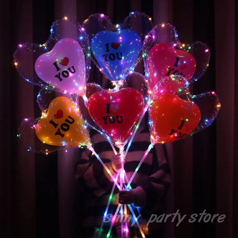 Transparent Round Heart Helium Balloons, Happy Birthday Party Decoration, Wedding Decor, Valentines Day, Big lOVE Supplies, 18"