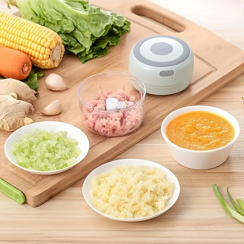 USB 충전식 고속 전기 다지기, 효율적인 다용도 고기 및 채소 연마기, 가정 요리사에 적합, 250ml