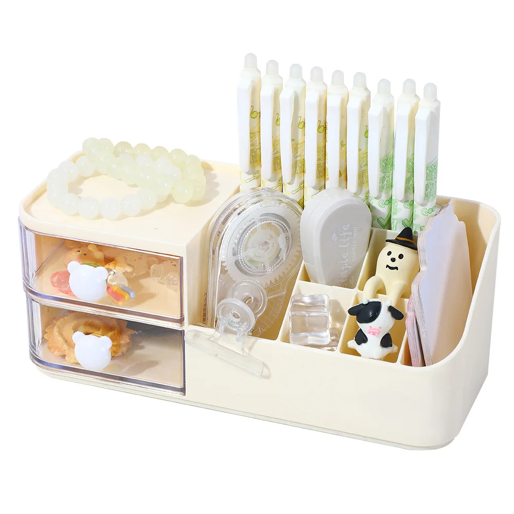 Cute Pen Holder Storage Box Organizer Drawer-type Desktop Stationery Storage Box Kawaii MINISO Kuromi Pen Holder Stand pen holder,desk organizer,pen and brush holder,desk storage rack