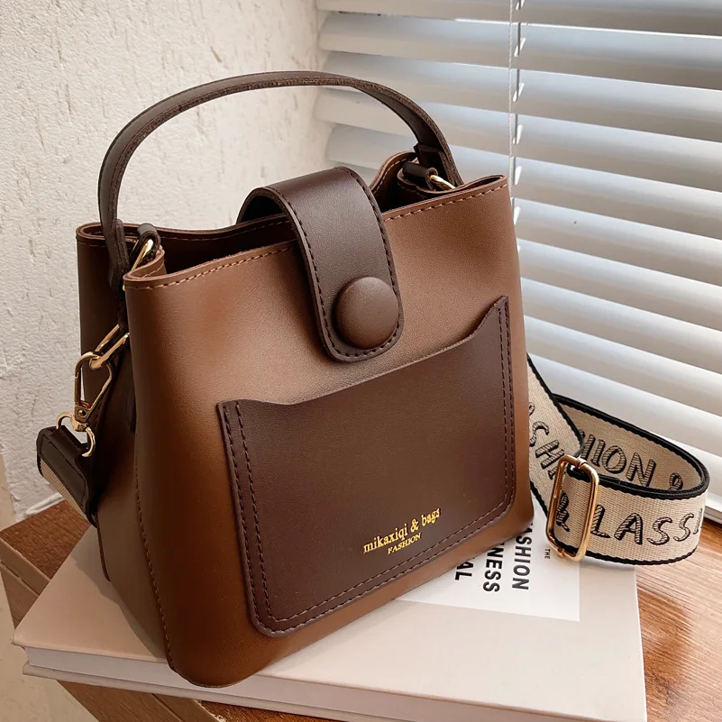 

2023 New Trendy Women Shoulder Crossbody Bag Pu Leather Casual Shopper Commuter Retro Bucket Handbag Ladies messenger Tote Bags