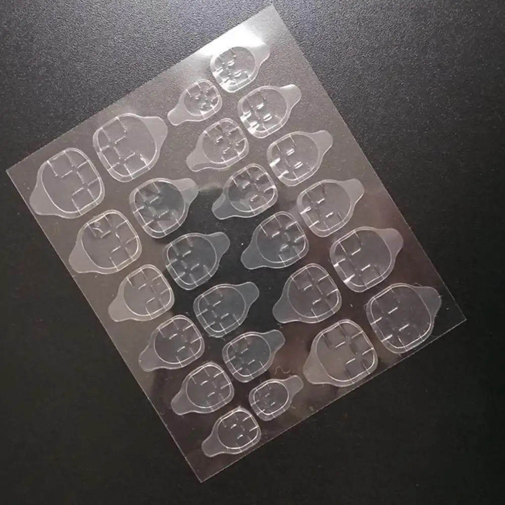 Nail Stickers Nail Glue Tape Nail Art Decoration Nail Art Tools Nail Glue 24Pcs Fake Nails Tips Double Sided False Nail Art Adhesive Tape Glue Sticker DIY Profissional Fake Press on Nails