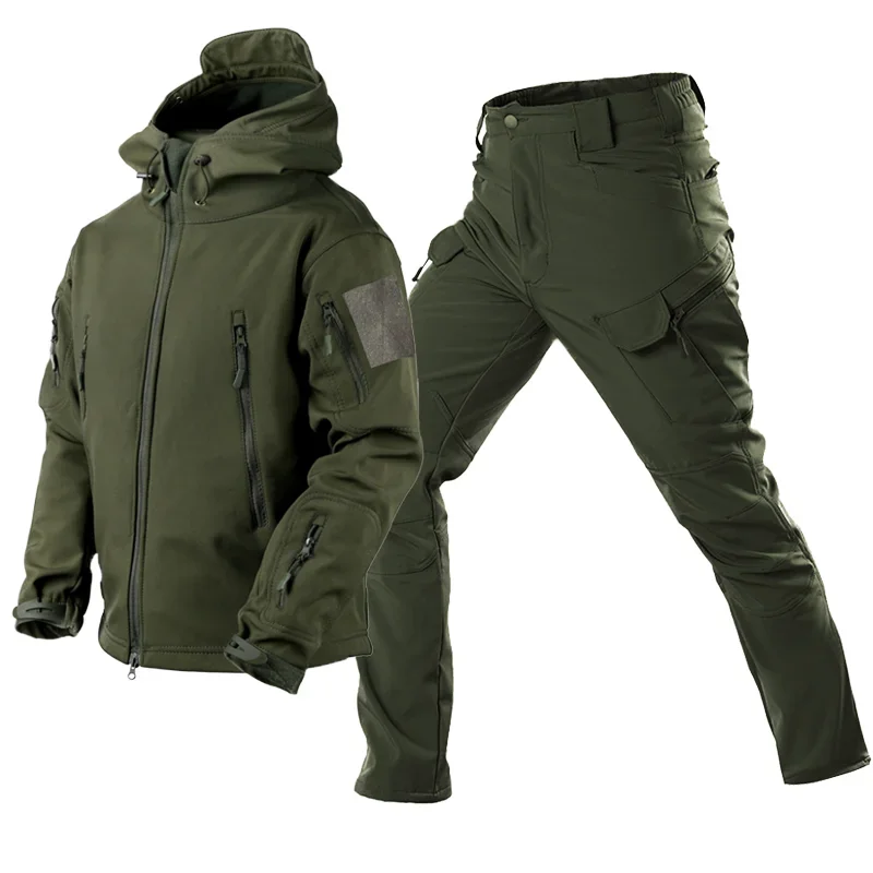 

Men Winter Autumn Tactical Army Military Combat SoftShell Fleece Jackets Waterproof Suit Fishing Hiking Camping Coat Thermal